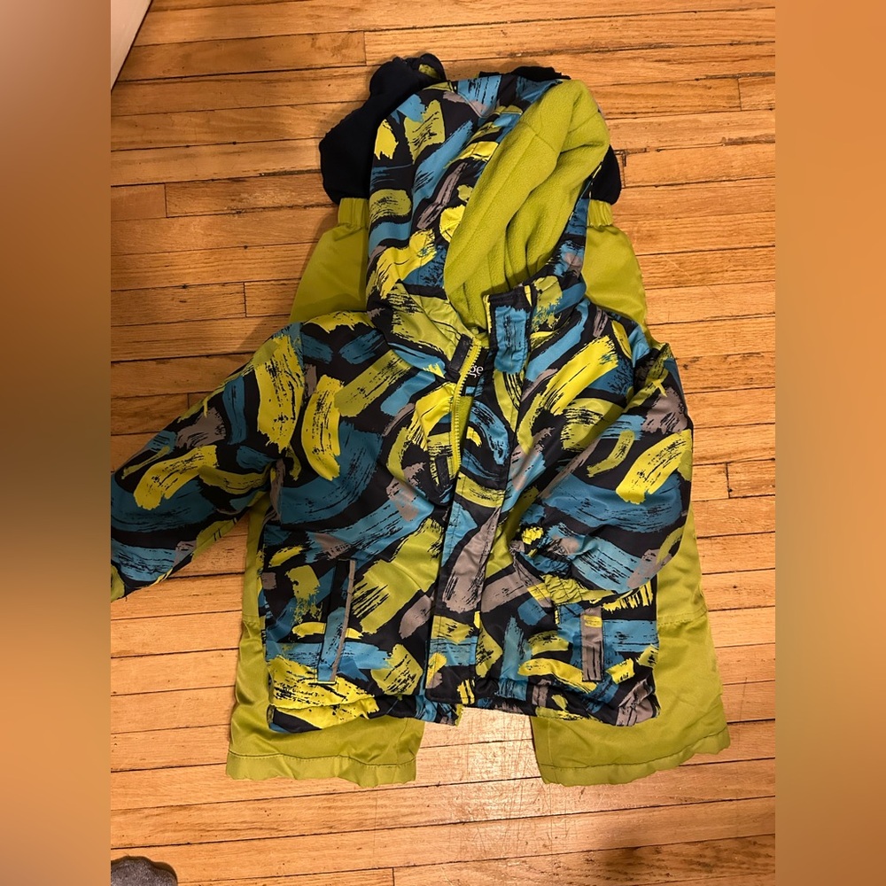 George Kids Puffer Jacket - Blue and Yellow